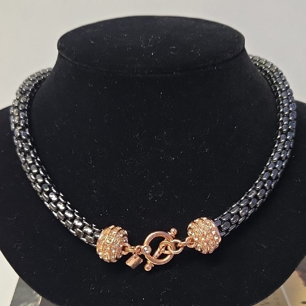 Banana Republic Gunmetal and Rose Gold Necklace